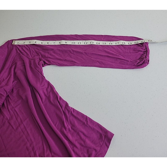A New Approach A.N.A Purple V-Neck Long Sleeve Pullover Top Women's Size Large - Picture 6 of 9